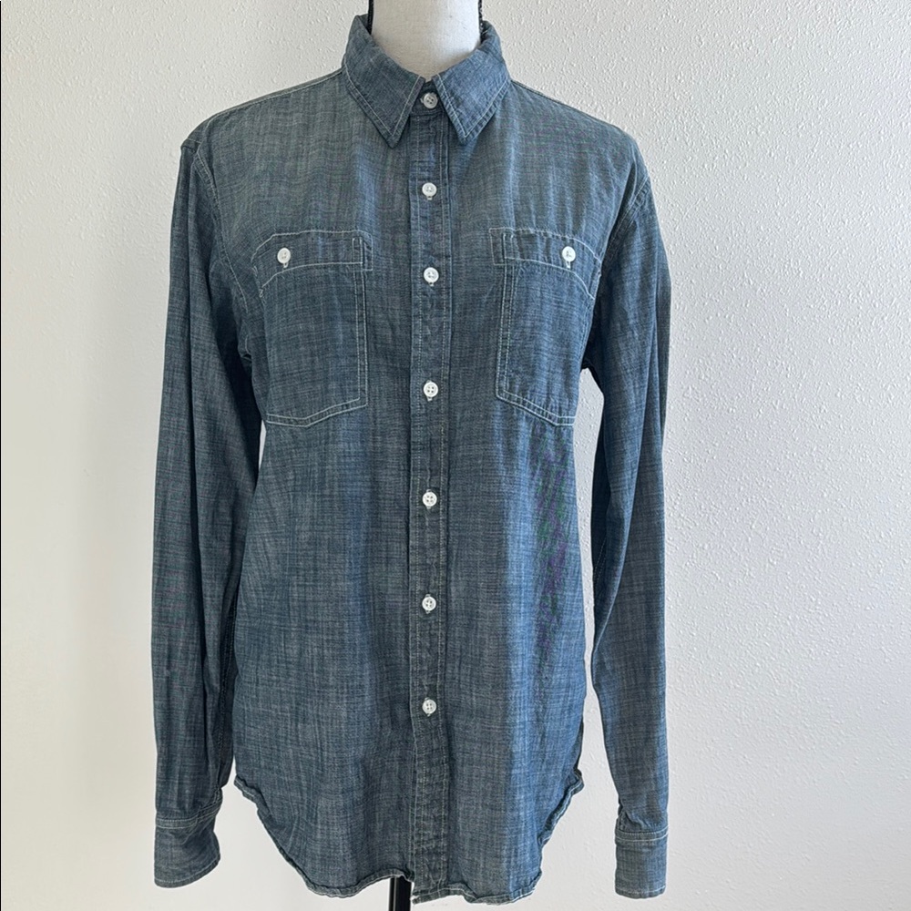 Blue Denim Fossil Button Down Shirt